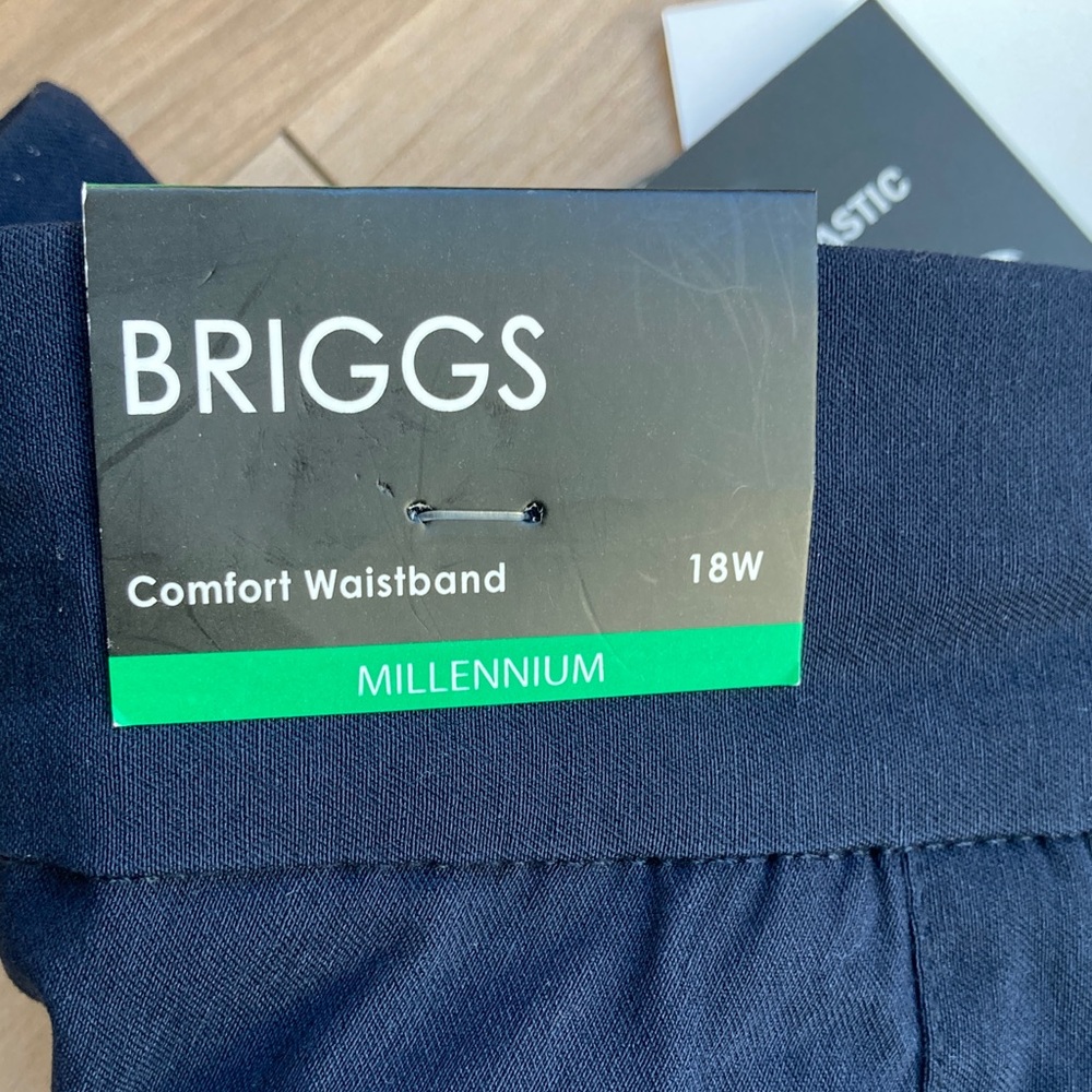 Briggs navy blue millennium Capri stretch comfort waistband hidden elastic 18W - Picture 13 of 17
